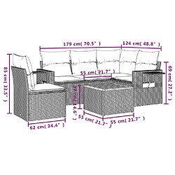 Avis Maison Chic Salon de jardin 6 pcs avec coussins | Ensemble de Table et chaises | Mobilier d'Extérieur gris résine tressée -GKD95307