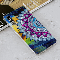 Wewoo Coque Étui de protection en TPU antichoc coloré et pour motif fleurs du soleil pour Galaxy A7 (2018)