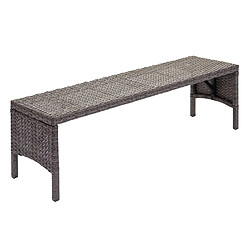 Acheter Mendler Banc en polyrotin HWC-G16, banquette de jardin, gastronomie, 112cm ~ gris, coussin gris foncé