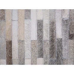 Beliani Tapis en cuir motif parquet 160 x 230 cm AHILLI pas cher