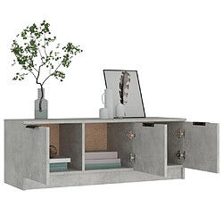 Avis vidaXL Meuble TV Gris béton 102x35x36,5 cm Bois d'ingénierie