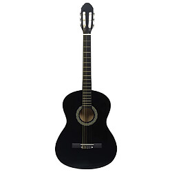 vidaXL Guitare classique pour débutants Noir 4/4 39" Tilleul