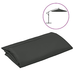 vidaXL Tissu de remplacement pour parasol déporté anthracite 300 cm