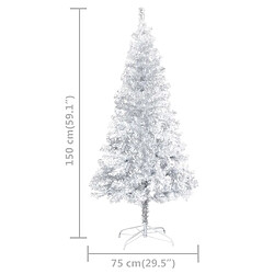 vidaXL Arbre de Noël artificiel pré-éclairé/boules argenté 150 cm PET pas cher