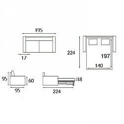 Acheter Inside 75 Canapé lit 3 places MASTER convertible EXPRESS 140 cm Tweed gris silex MATELAS 18 CM INCLUS