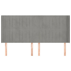 Avis Maison Chic Tête de lit scandinave avec oreilles,meuble de chambre Gris clair 203x16x118/128 cm Velours -MN21767