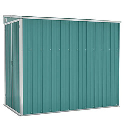 Helloshop26 Abri de jardin cabane cabanon maison de stockage remise extérieur hangar outils robuste mural 118 x 194 x 178 cm acier galvanisé vert 02_0022338