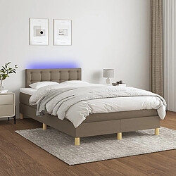 Avis Maison Chic Lit adulte- Lit + matelas + LED,Sommier à lattes de lit matelas et LED taupe 120x190 cm tissu -GKD20490