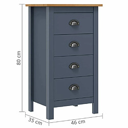 Acheter Maison Chic Commode Buffet - Meuble de rangement Hill Gris 46x35x80 cm Bois de pin solide -GKD12562