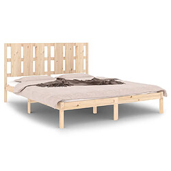 Maison Chic Lit adulte - Lit simple Cadre de lit,Structure du lit Contemporain bois massif 150x200 cm très grand -MN30113