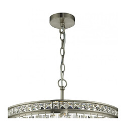 Luminaire Center Suspension Vyana cristal et nickel brossé 4 ampoules