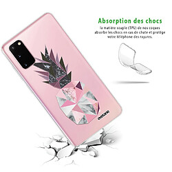 Avis Coque Samsung Galaxy S20 souple transparente Ananas geometrique marbre Motif Ecriture Tendance Evetane