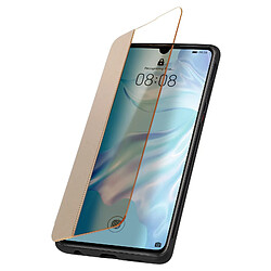 Avizar Housse Huawei P30 Étui Grande Fenêtre Translucide Coque Rigide doré