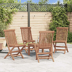 vidaXL Chaises pliables de jardin lot de 4 Bois de teck solide