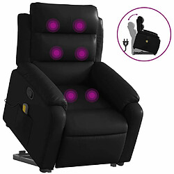 Maison Chic Fauteuil Relax pour salon, Fauteuil inclinable de massage Noir Similicuir -GKD74199