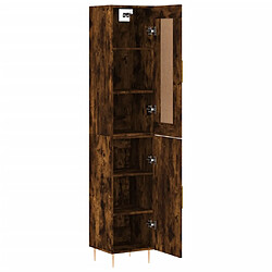 Avis vidaXL Buffet haut Chêne fumé 34,5x34x180 cm Bois d'ingénierie