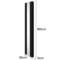 Acheter Monstershop Radiateur à Colonne Ovale avec Miroir - 1800mm x 380mm – Noir