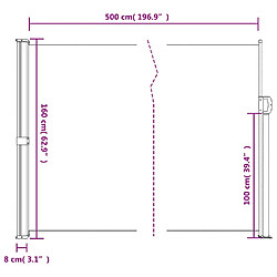 vidaXL Auvent latéral rétractable marron 160x500 cm pas cher