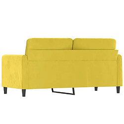 Maison Chic Canapé à 2 places,Sofa de Salon,Canapé droit Jaune 140 cm Velours -GKD374445 pas cher