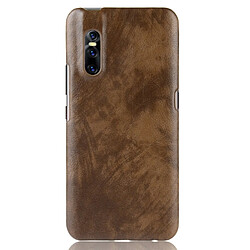 Wewoo Coque antichoc Litchi Texture PC + PU pour Vivo V15 Pro (Marron)