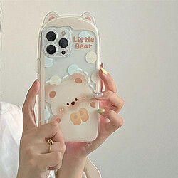 GUPBOO Étui pour iPhone11ProMax Polka Dot Blush Bear Cartoon Phone Case Transparent Soft