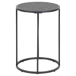 Avis Toilinux Table d'appoint ou bout de canapé rond en MDF et métal Diam.45cm - Noir