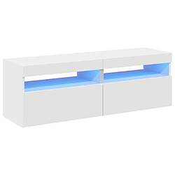 vidaXL Meubles TV avec lumières LED 2 pcs Blanc 60x35x40 cm