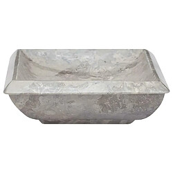 Avis Vente-Unique Lavabo de salle d'eau vasque à poser de toilette lave-mains de salle de bain lavabo de salle d'eau maison intérieur 50 x 35 cm marbre gris 02_0002808