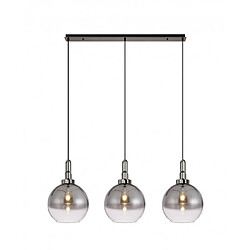 Luminaire Center Suspension 3 ampoules Chrome noir,fumé