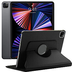 Etui rotatif en simili cuir + verre trempé pour iPad Pro 12.9" 2021 - Noir - Visiodirect -