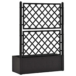 Maison Chic Jardinière,Lit surélevé de jardin - Bac à fleurs - pot de fleur treillis système d'arrosage Anthracite -GKD77742 pas cher