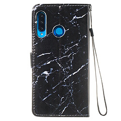 Avis Wewoo Coque Fashion Etui de protection en cuir pour Huawei P30 Lite Marbre noir