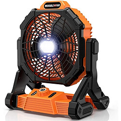 Ventilateur de tente de Camping portable avec batterie LED Light 7800mAh