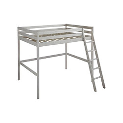 Avis Vente-Unique Lit mezzanine GEDEON II - 140 x 190 cm - Pin massif - Blanchi