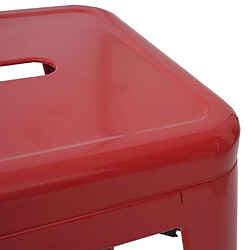 Mendler Tabouret de bar HWC-A73, pour comptoir, métal, style industriel, empilable ~ rouge pas cher