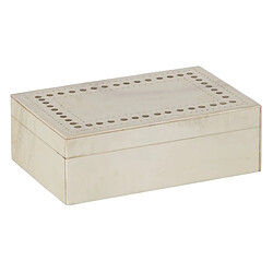 BigBuy Home Boîte Décorative Crème Doré Résine Cuivre 23 x 15 x 8 cm