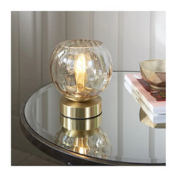 Endon Lampe Design Dimple 1 ampoule Acier,verre Plaque Laiton en satin,verre lustre de champagne