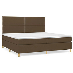 vidaXL Sommier à lattes de lit avec matelas Marron foncé 200x200 cm