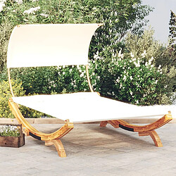 vidaXL Lit repos avec auvent 165x203x126 cm Bois courbé massif Crème