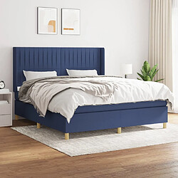 Maison Chic Lit Adulte - Lit simple Lit à sommier tapissier avec matelas moelleux - Meuble de Chambre - Bleu 160x200 cm Tissu -MN34980