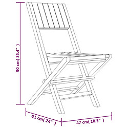 Maison Chic Lot de 4 Chaises de jardin,Fauteuil d'extérieur pliantes 47x61x90 cm bois massif teck -MN12391 pas cher