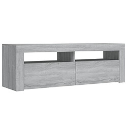 Avis Maison Chic Meubles TV avec lumières LED - Banc TV pour salon sonoma gris 120x35x40 cm -MN95867