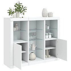 Maison Chic Lot de 3 Commode Buffet - Meuble de rangements avec lumières LED blanc bois d'ingénierie -GKD23420