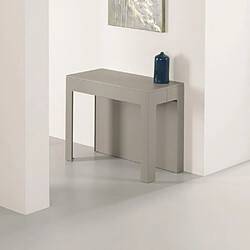 Inside 75 Table console extensible Design ODYSSE avec rallonges intégrées Gris Taupe/Structure Gris taupe Largeur 90cm