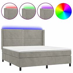 Sommier à lattes,Cadre à lattes de lit pour Adulte matelas et LED Gris clair 160x200 cm -MN23124