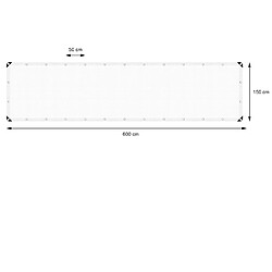 Ecd Germany Bâche avec œillets, 1,5x6 m 180g/m², blanche, en polyéthylène pas cher