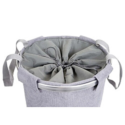 Avis Decoshop26 Panier à linge corbeille buanderie avec cordon de serrage 55x39cm 65L tissu gris 04_0002509