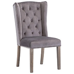 Decoshop26 Lot de 4 chaises de salle à manger cuisine design classique velours gris CDS021618