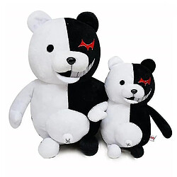 Universal Poupée d'ours noir et blanc, jouet en peluche de lapin blanc rose, animal en peluche en peluche noir