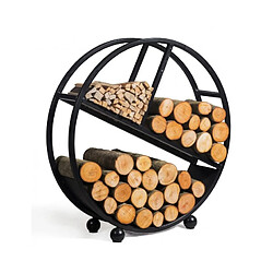 Farm-Mdlt Range-bûches rond DIEGO en acier noir Ø 80 cm